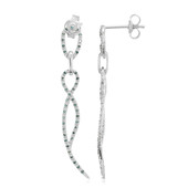 Fancy Diamond Silver Earrings (Cavill)