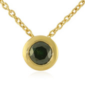 I3 Green Diamond Silver Necklace