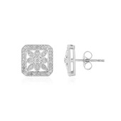 I2 (J) Diamond Silver Earrings