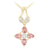 10K Unheated Padparadscha Sapphire Gold Necklace (Molloy)
