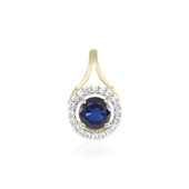 9K Blue Sapphire Gold Pendant