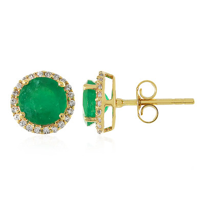 9K Socoto Emerald Gold Earrings