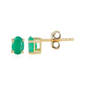 9K Brazilian Emerald Gold Earrings