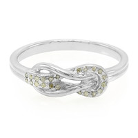 Champagne Diamond Silver Ring