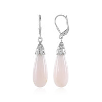 Pink Opal Silver Earrings