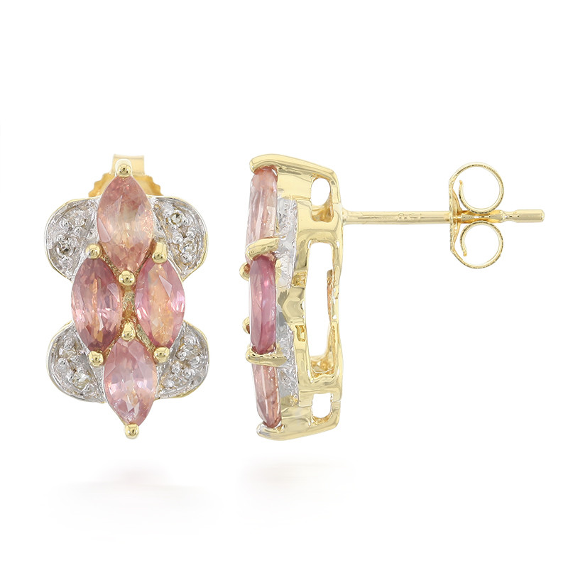 9ct Gold Padparadscha Sapphire Stud Earrings – Rowena Watson Jewellers
