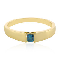 9K I2 Blue Diamond Gold Ring