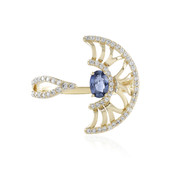 9K Unheated Ceylon Blue Sapphire Gold Ring