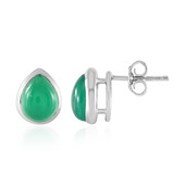 Green Chalcedony Silver Earrings