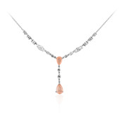 Peach Pastel Quartz Silver Necklace