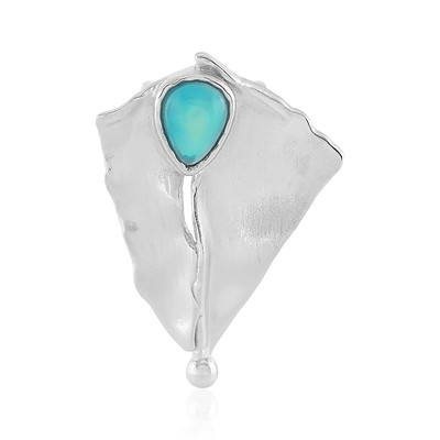 Blue Ethiopian Opal Silver Pendant (MONOSONO COLLECTION)