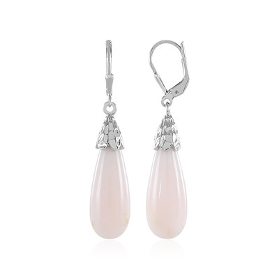 Pink Opal Silver Earrings (MONOSONO COLLECTION)