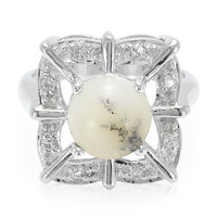 Dendritic Agate Silver Ring
