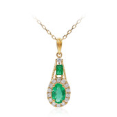 10K AAA Zambian Emerald Gold Necklace