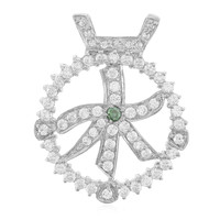 Forest Green Diamond Silver Pendant
