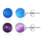 Blue Onyx Silver Earrings