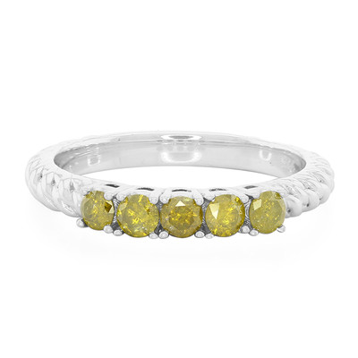 Yellow Diamond Silver Ring