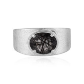 Black Rutile Quartz Silver Ring
