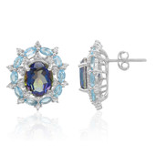 Mystic Blue Quartz Silver Earrings