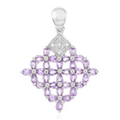 Unheated Ceylon Purple Sapphire Silver Pendant