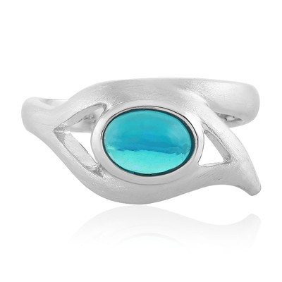 Blue Ethiopian Opal Silver Ring (MONOSONO COLLECTION)
