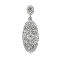 Forest Green Diamond Silver Pendant