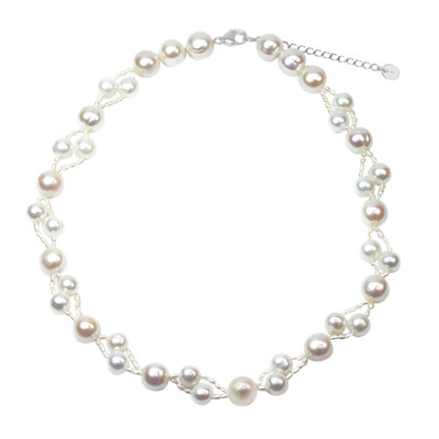 Freshwater pearl Silver Necklace (M de Luca)