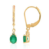 10K AAA Zambian Emerald Gold Earrings