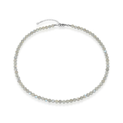 White Labradorite Silver Necklace