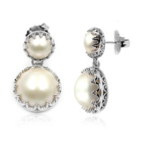 Mabe Pearl Silver Earrings (Dallas Prince Designs)