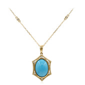14K Sleeping Beauty Turquoise Gold Necklace (CIRARI)