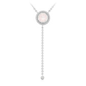 Angelandia Rose Quartz Silver Necklace