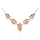 Peach Pastel Quartz Silver Necklace