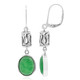 Green Agate Silver Earrings (Nan Collection)