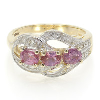 10K Unheated Padparadscha Sapphire Gold Ring