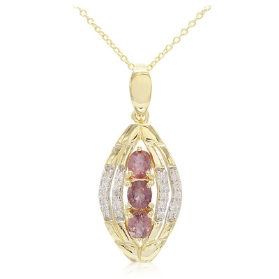 10K Unheated Padparadscha Sapphire Gold Necklace (Molloy)