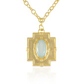 Aqua Chalcedony Brass Necklace (Juwelo Style)