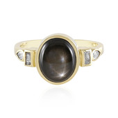 9K Black Star Sapphire Gold Ring (Adela Gold)