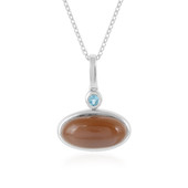 Chocolate Moonstone Silver Necklace (KM by Juwelo)