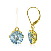 9K Swiss Blue Topaz Gold Earrings (Glenn Lehrer)