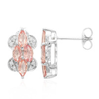 Padparadscha Sapphire Silver Earrings