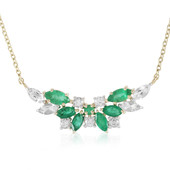 9K Zambian Emerald Gold Necklace (Adela Gold)