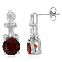 Imperial Red Citrine Silver Earrings